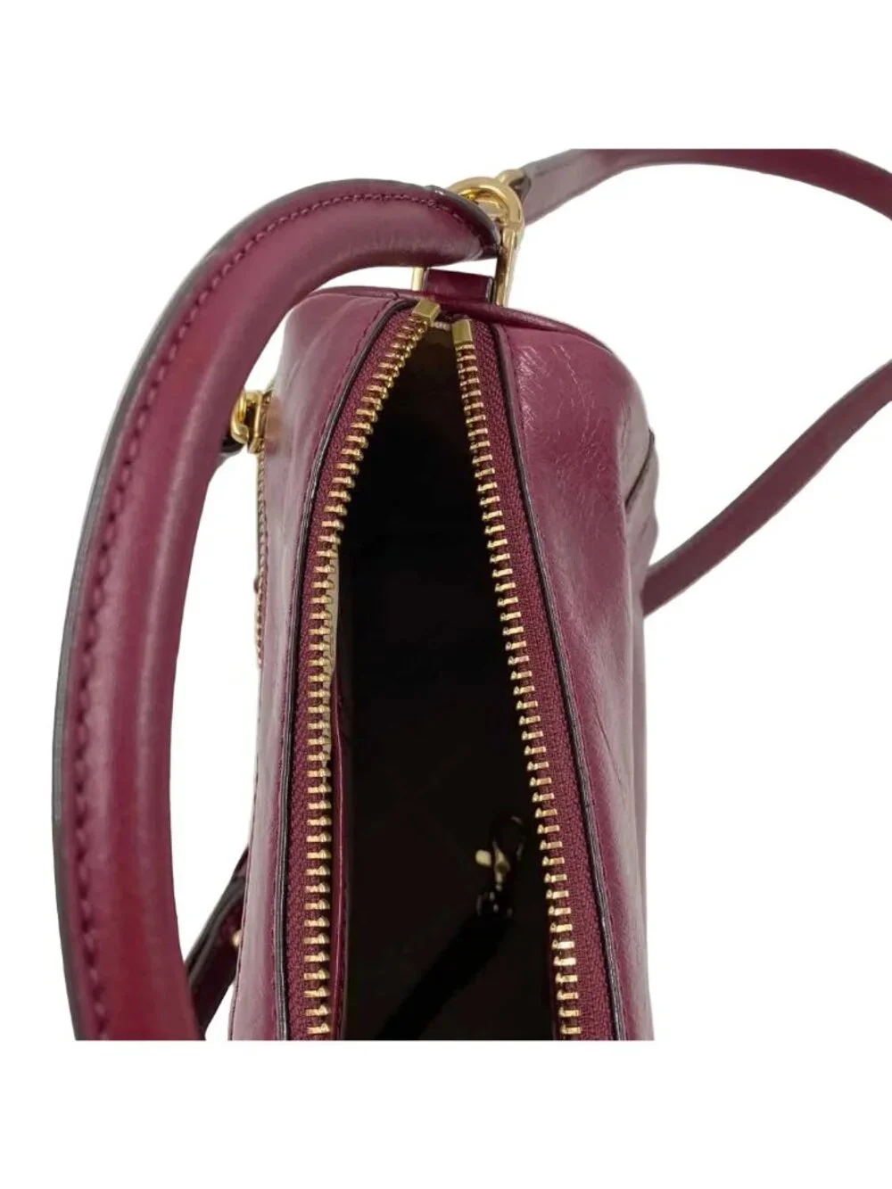 MICHAEL KORS Burgundy/Deep Berry LORIMER Small Satchel Purse w/Opt Crossbody
